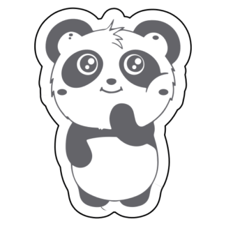 Shy Panda Sticker (Grey)